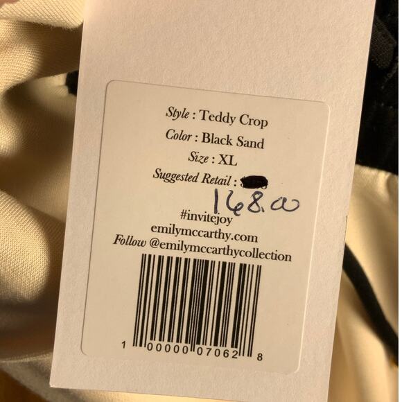 EMILY MCCARTHY TEDDY CROP TROUSER - BLACK SAND NWT - Picture 7 of 9